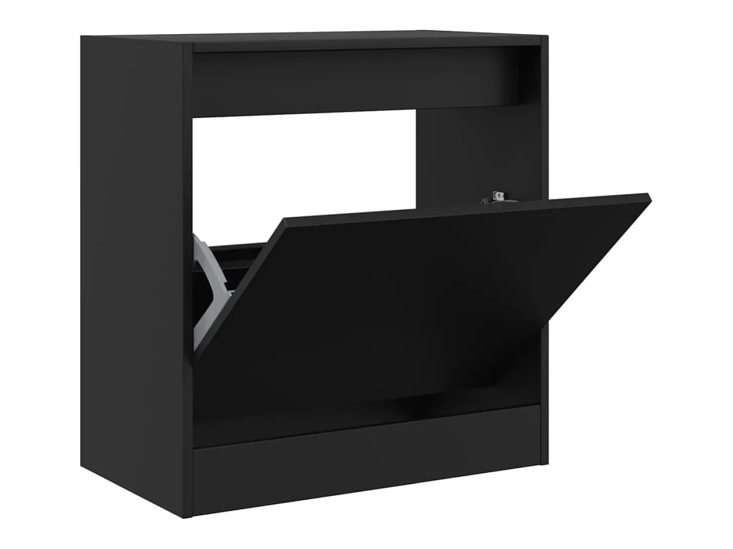 Zapatero negro 60x34x63,5 cm madera contrachapada