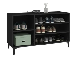 Zapatero negro 102x36x60 cm Madera contrachapada