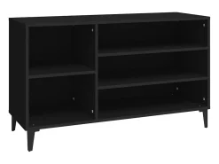 Zapatero negro 102x36x60 cm Madera contrachapada