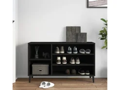 Zapatero negro 102x36x60 cm Madera contrachapada