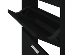 Zapatero negro 59x17x108 cm Madera contrachapada