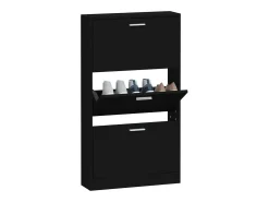 Zapatero negro 59x17x108 cm Madera contrachapada