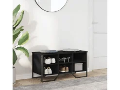 Zapatero negro 90x38x45,5 cm madera contrachapada