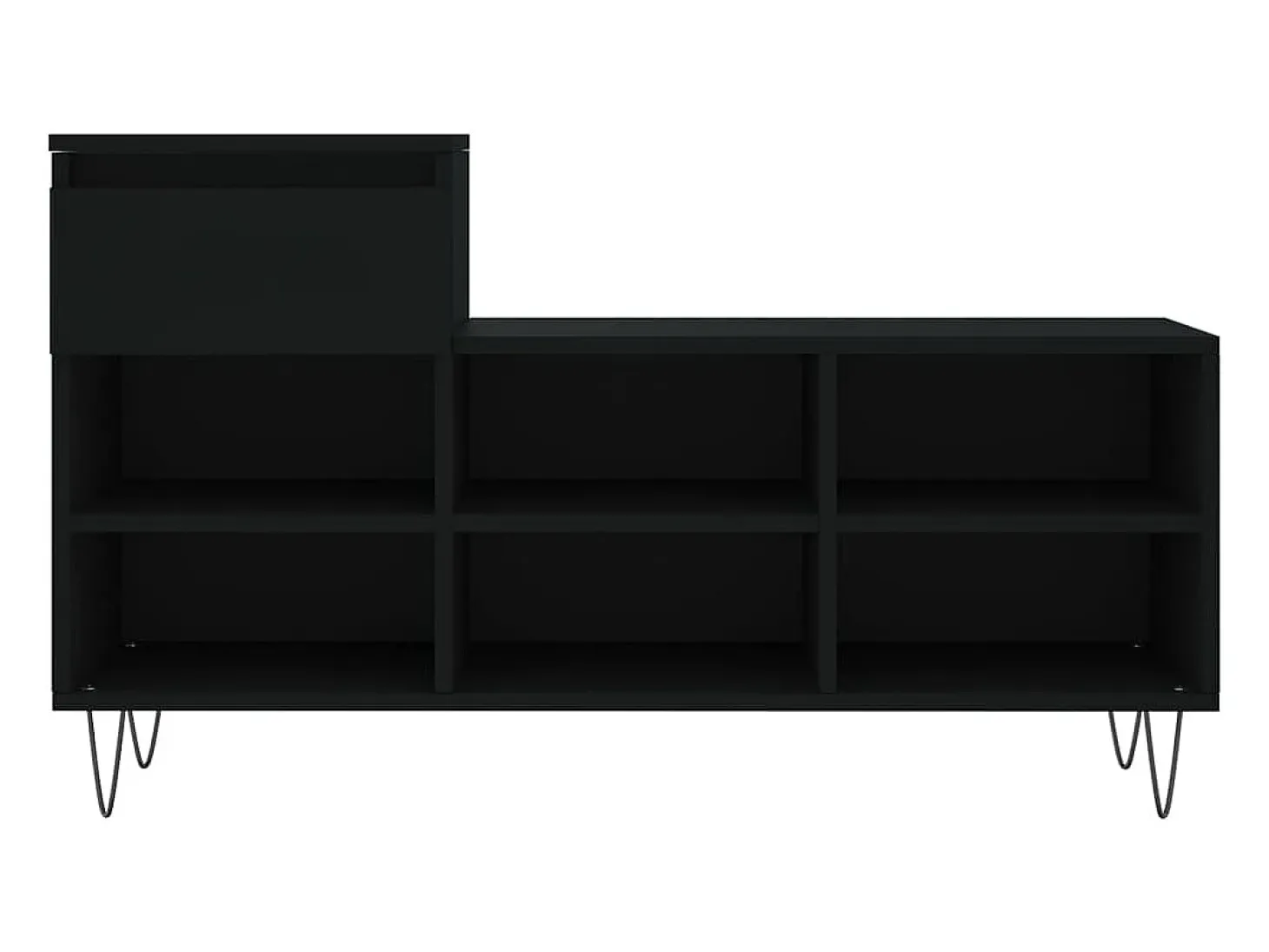 Zapatero negro 102x36x60 cm Madera contrachapada