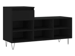 Zapatero negro 102x36x60 cm Madera contrachapada