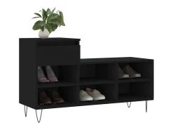 Zapatero negro 102x36x60 cm Madera contrachapada