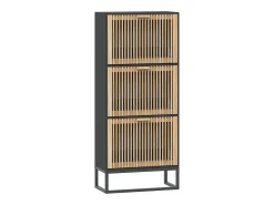 Zapatero negro 52x25x120 cm madera contrachapada