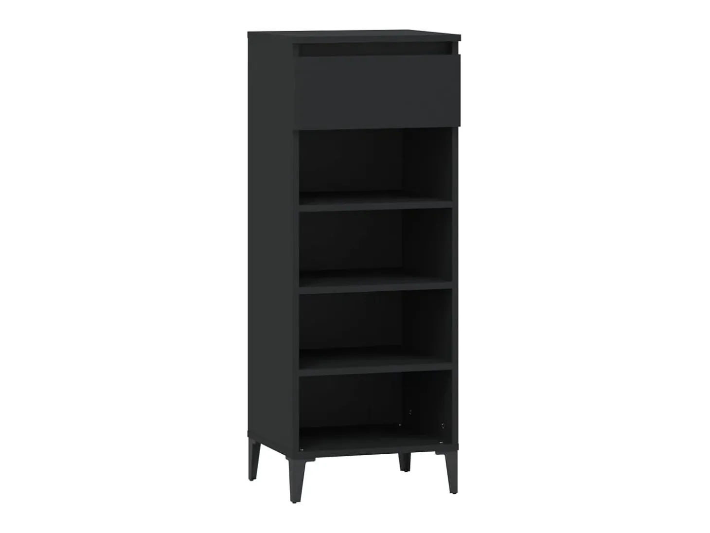 Zapatero negro 40x36x105 cm Madera de ingeniería