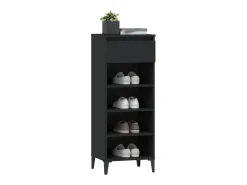 Zapatero negro 40x36x105 cm Madera de ingeniería