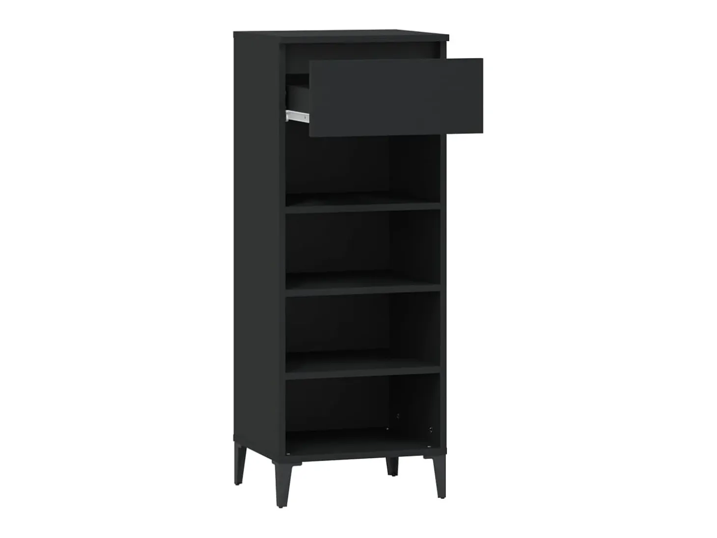 Zapatero negro 40x36x105 cm Madera de ingeniería