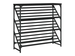Zapatero negro 90x30x85 cm madera de ingeniería