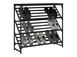 Zapatero negro 90x30x85 cm madera de ingeniería