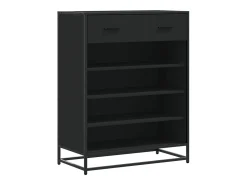 Zapatero negro 75x38x97,5 cm madera contrachapada metal