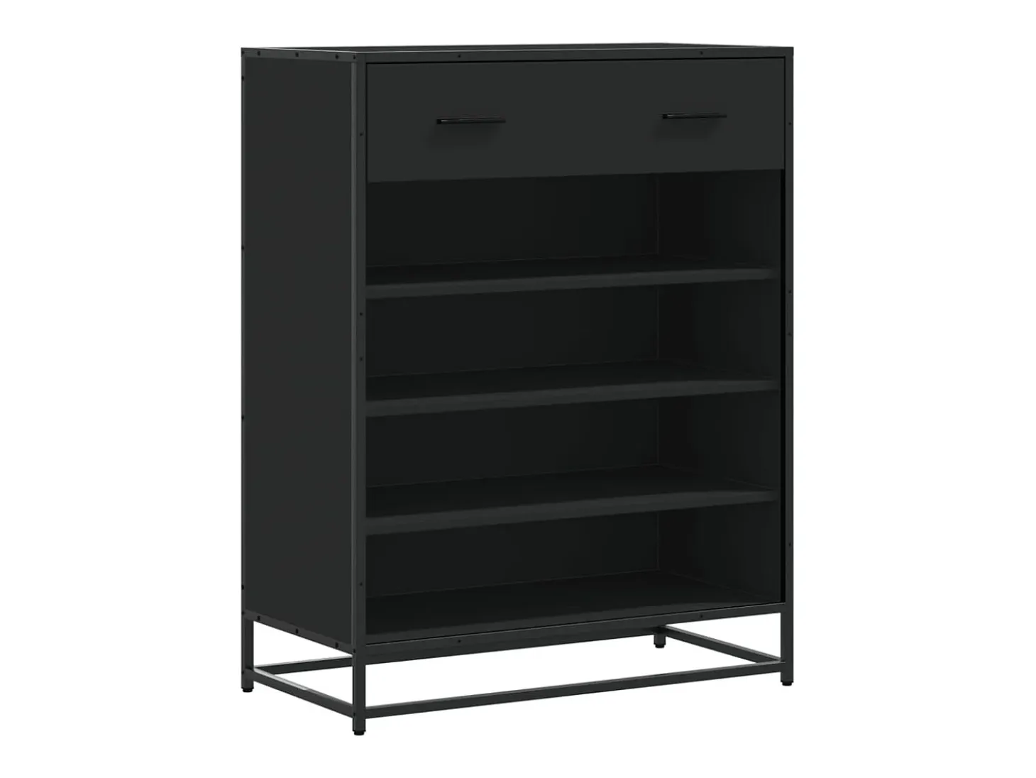 Zapatero negro 75x38x97,5 cm madera contrachapada metal