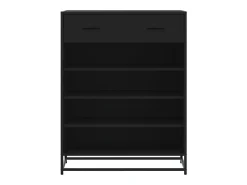 Zapatero negro 75x38x97,5 cm madera contrachapada metal