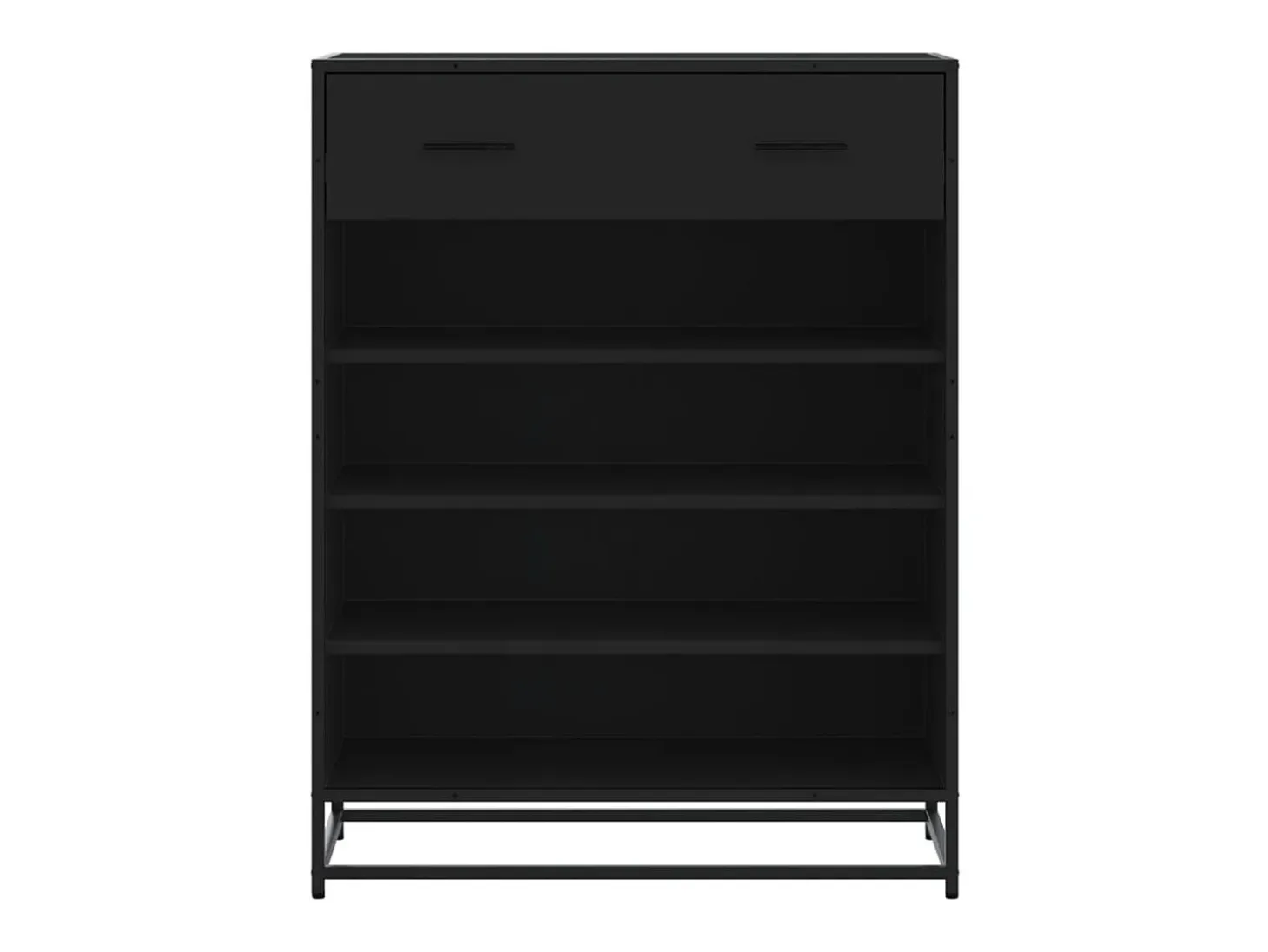 Zapatero negro 75x38x97,5 cm madera contrachapada metal
