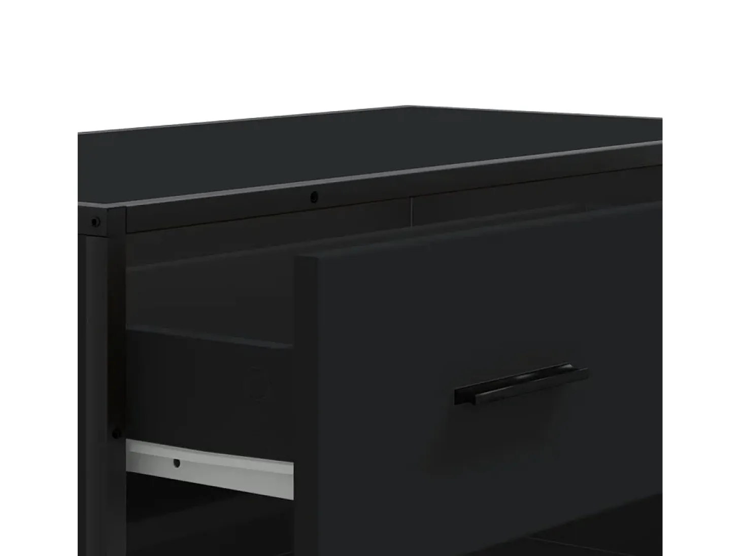 Zapatero negro 75x38x97,5 cm madera contrachapada metal