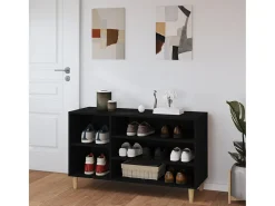 Zapatero negro 102x36x60 cm Madera contrachapada