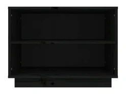 Zapatero negro 60x34x45 cm Madera maciza de pino
