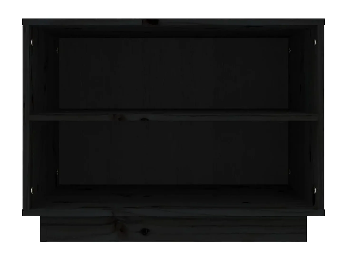 Zapatero negro 60x34x45 cm Madera maciza de pino