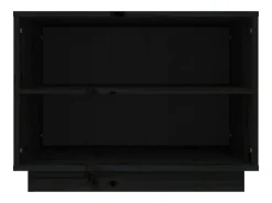 Zapatero negro 60x34x45 cm Madera maciza de pino