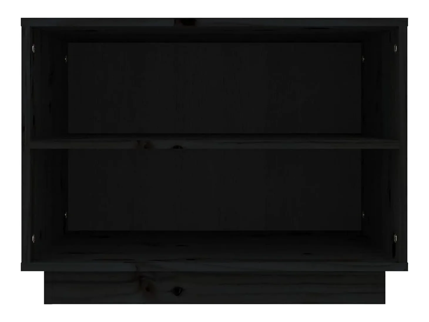 Zapatero negro 60x34x45 cm Madera maciza de pino