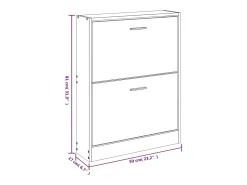Zapatero negro 59x17x81 cm Madera contrachapada