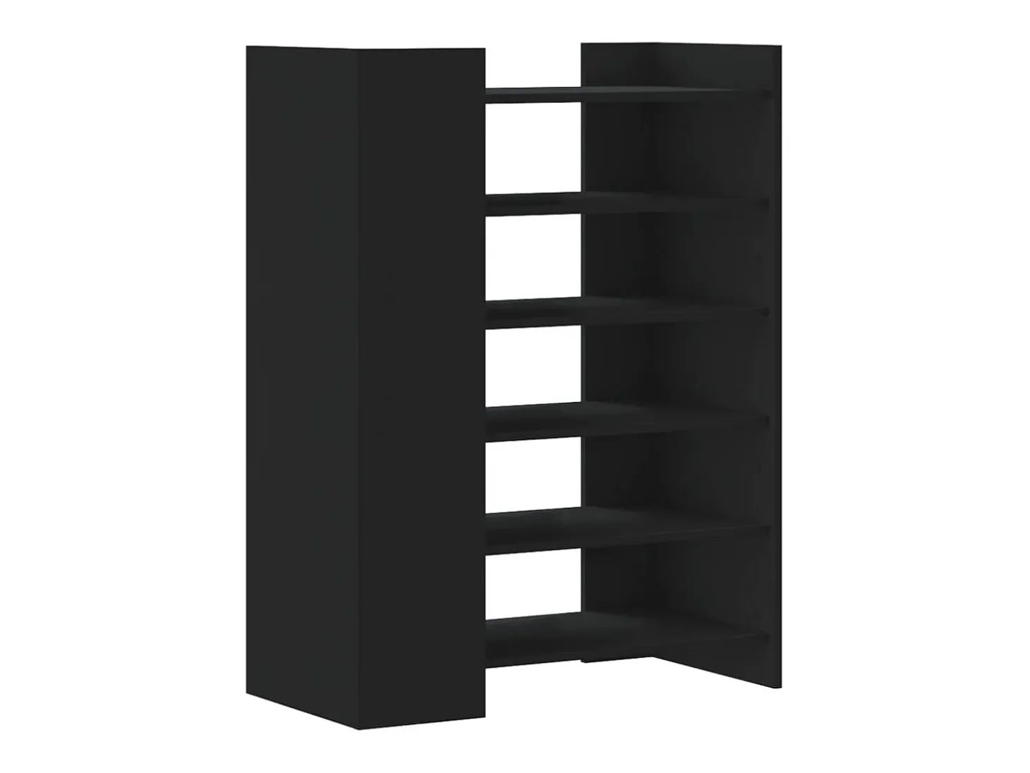 Zapatero negro 74,5x37,5x100 cm madera contrachapada