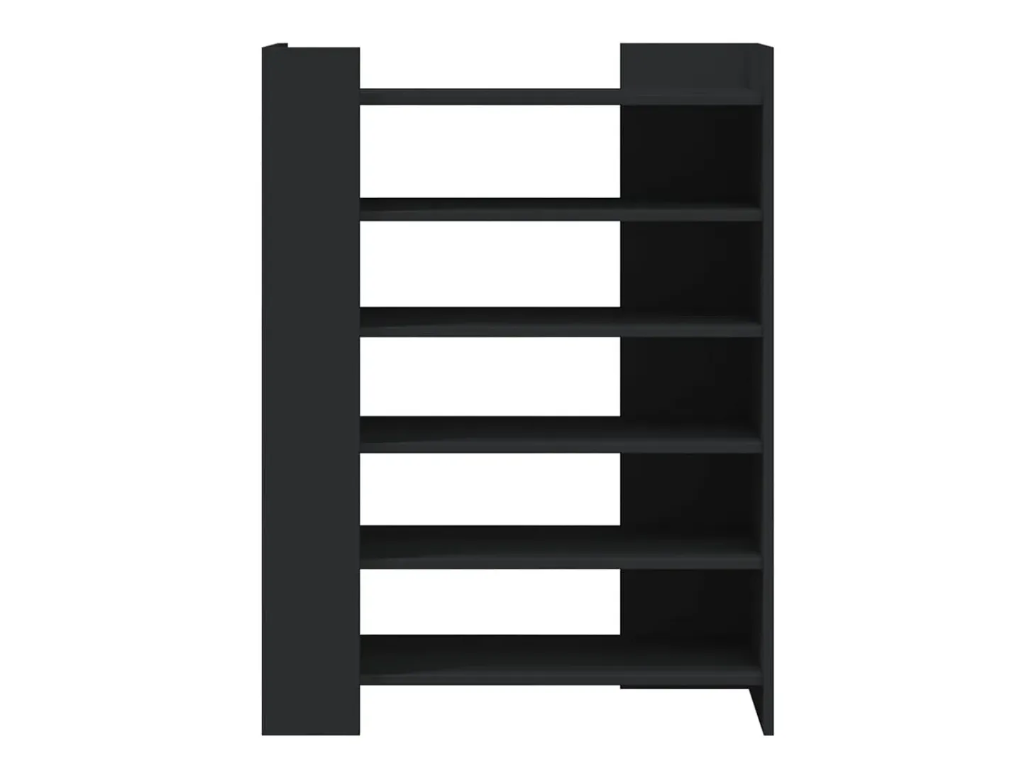 Zapatero negro 74,5x37,5x100 cm madera contrachapada
