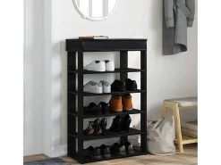 Zapatero negro 60x30x98 cm madera de ingeniería