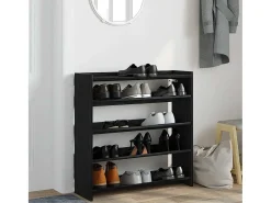 Zapatero negro 80x25x81 cm madera de ingeniería