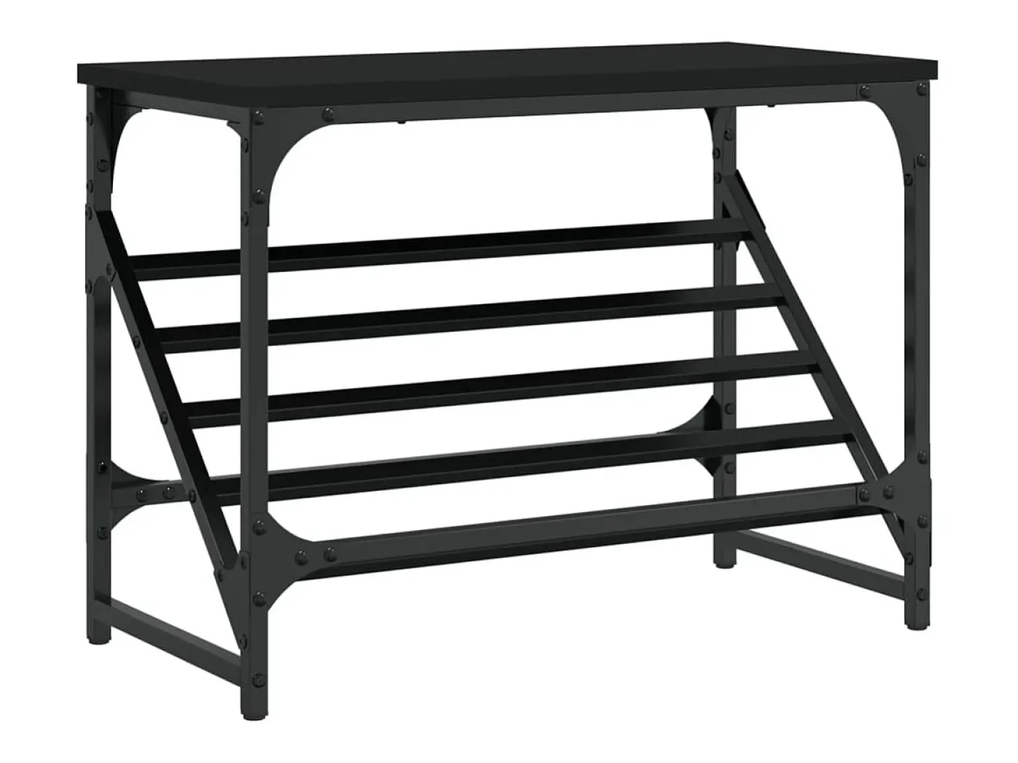Zapatero negro 60x30x45 cm madera de ingeniería