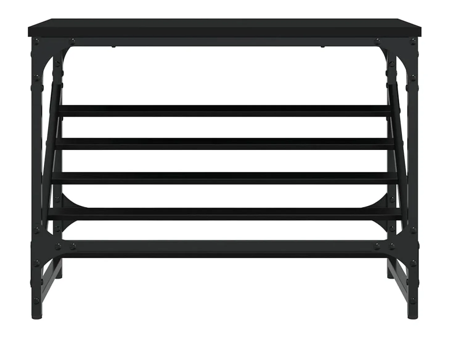 Zapatero negro 60x30x45 cm madera de ingeniería