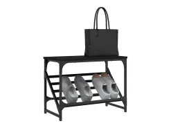 Zapatero negro 60x30x45 cm madera de ingeniería