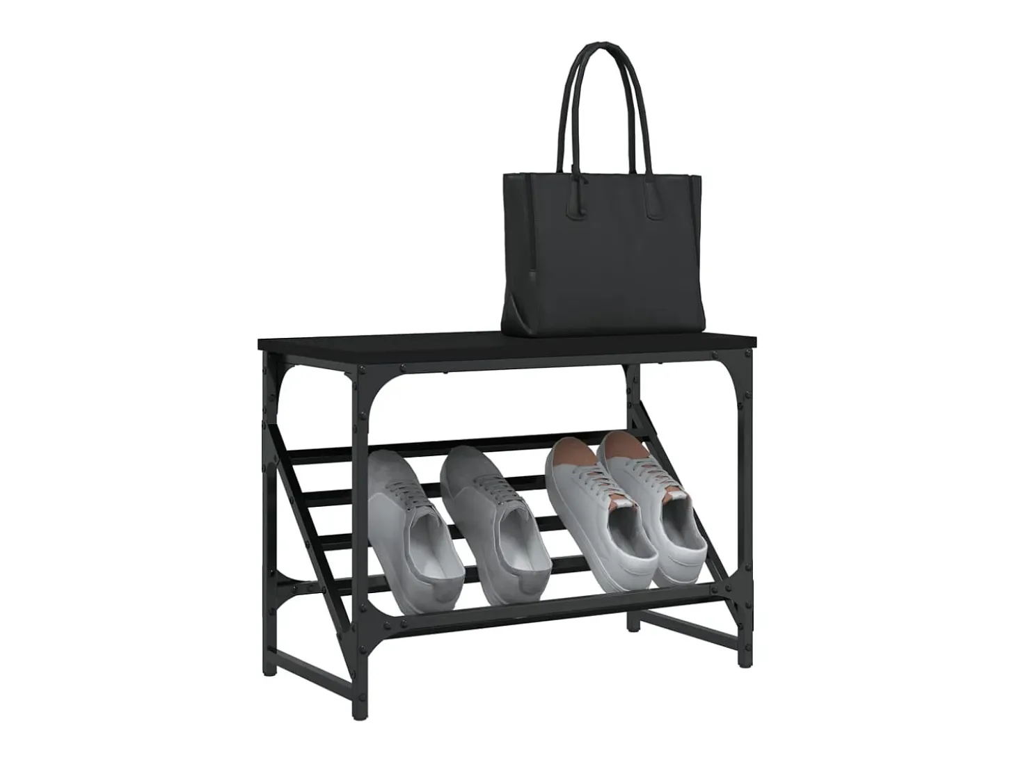 Zapatero negro 60x30x45 cm madera de ingeniería