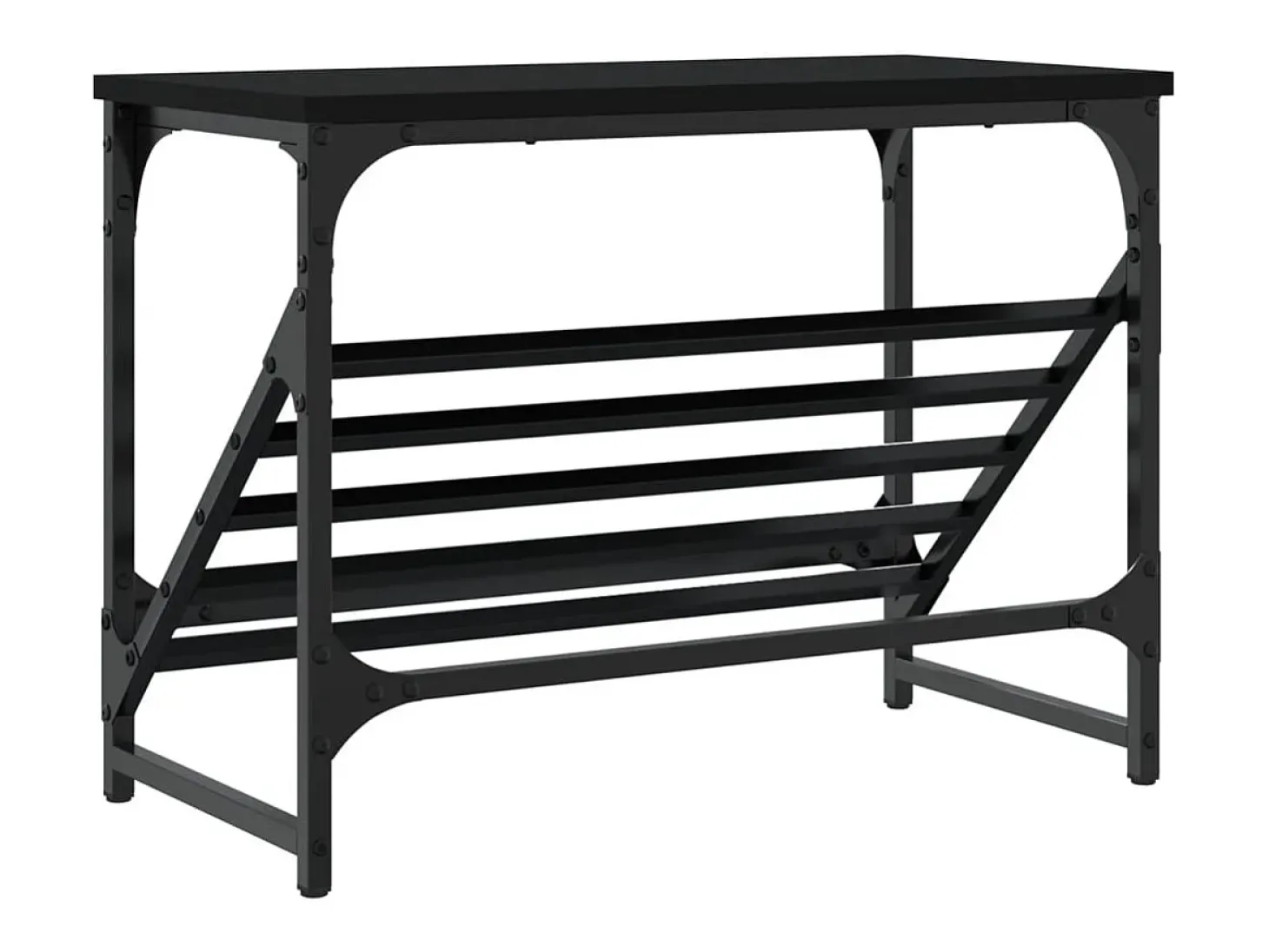 Zapatero negro 60x30x45 cm madera de ingeniería