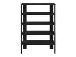 Zapatero negro 61x32x87,5 cm madera de ingeniería