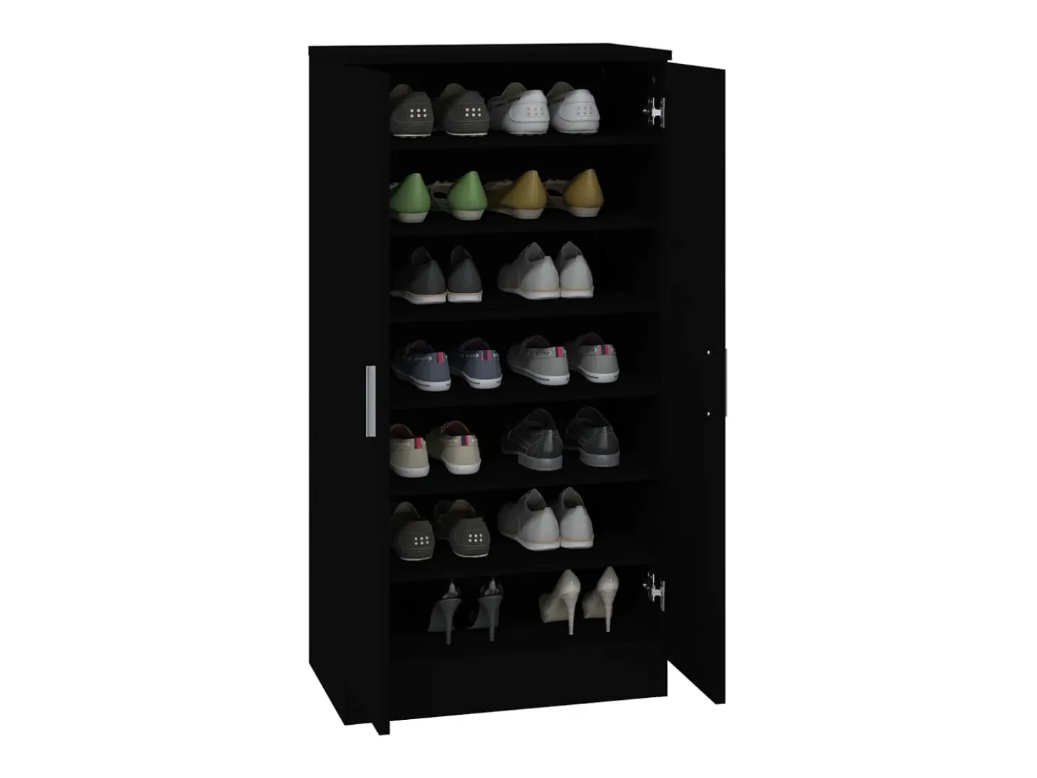 Zapatero negro 55x35x108 cm Madera contrachapada