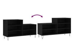 Zapatero negro 102x36x60 cm Madera contrachapada