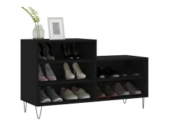 Zapatero negro 102x36x60 cm Madera contrachapada
