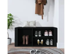 Zapatero negro 100x35x45 cm Madera de ingeniería