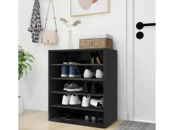 Zapatero negro 60x35x70 cm Madera contrachapada