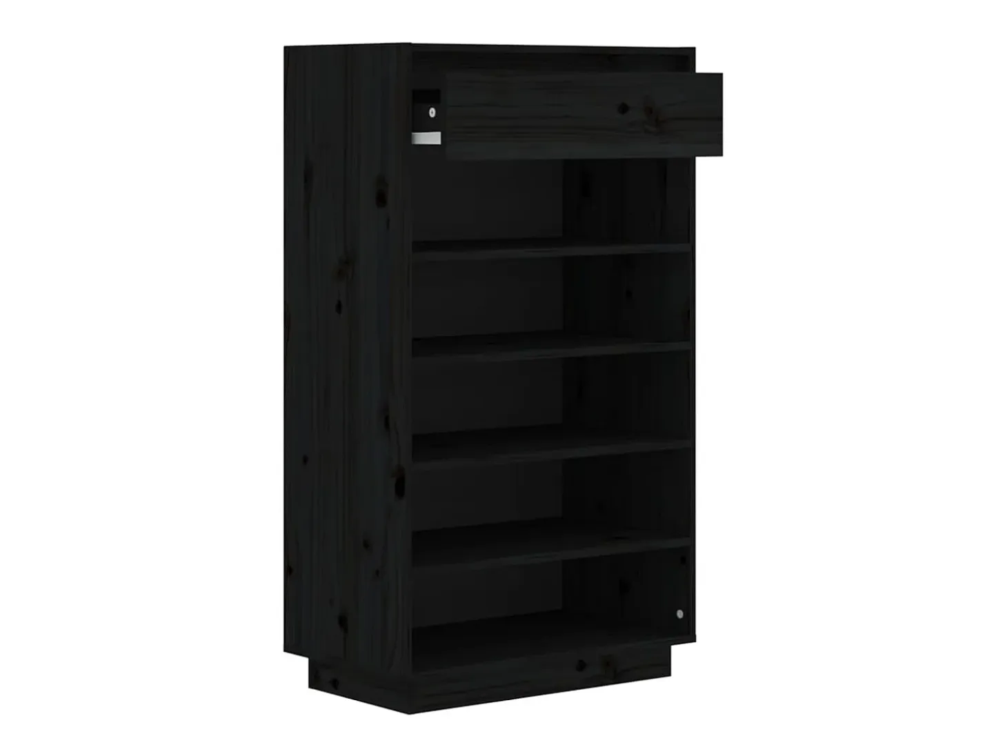 Zapatero negro 60x34x105 cm Madera maciza de pino