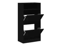 Zapatero negro 60x34x116 cm madera contrachapada