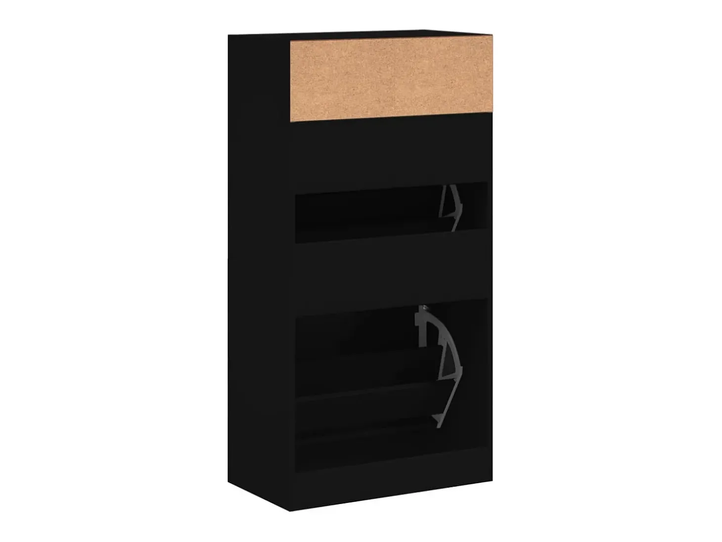 Zapatero negro 60x34x116 cm madera contrachapada