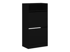 Zapatero negro 60x34x116 cm madera contrachapada