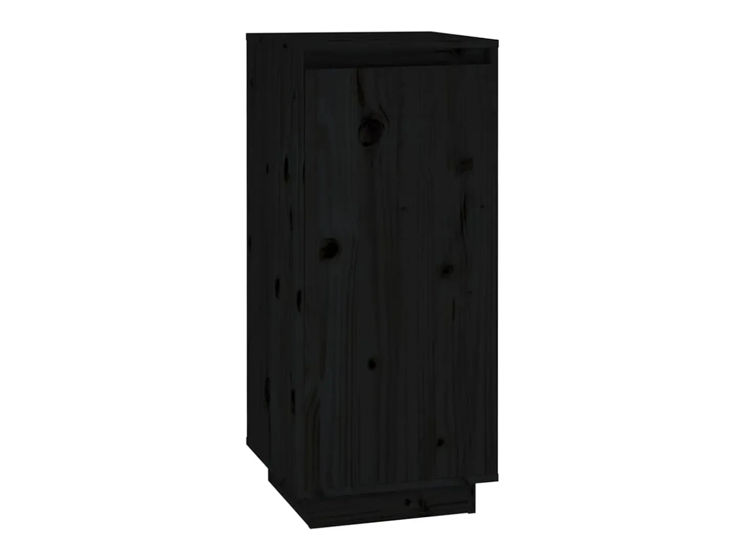 Zapatero negro 35x35x80 cm Madera maciza de pino