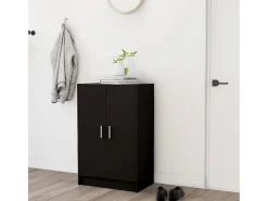 Zapatero negro 60x35x92 cm Madera contrachapada