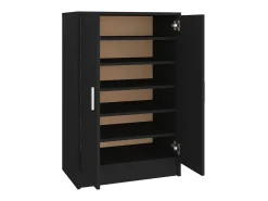Zapatero negro 60x35x92 cm Madera contrachapada
