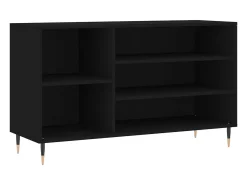 Zapatero negro 102x36x60 cm Madera contrachapada